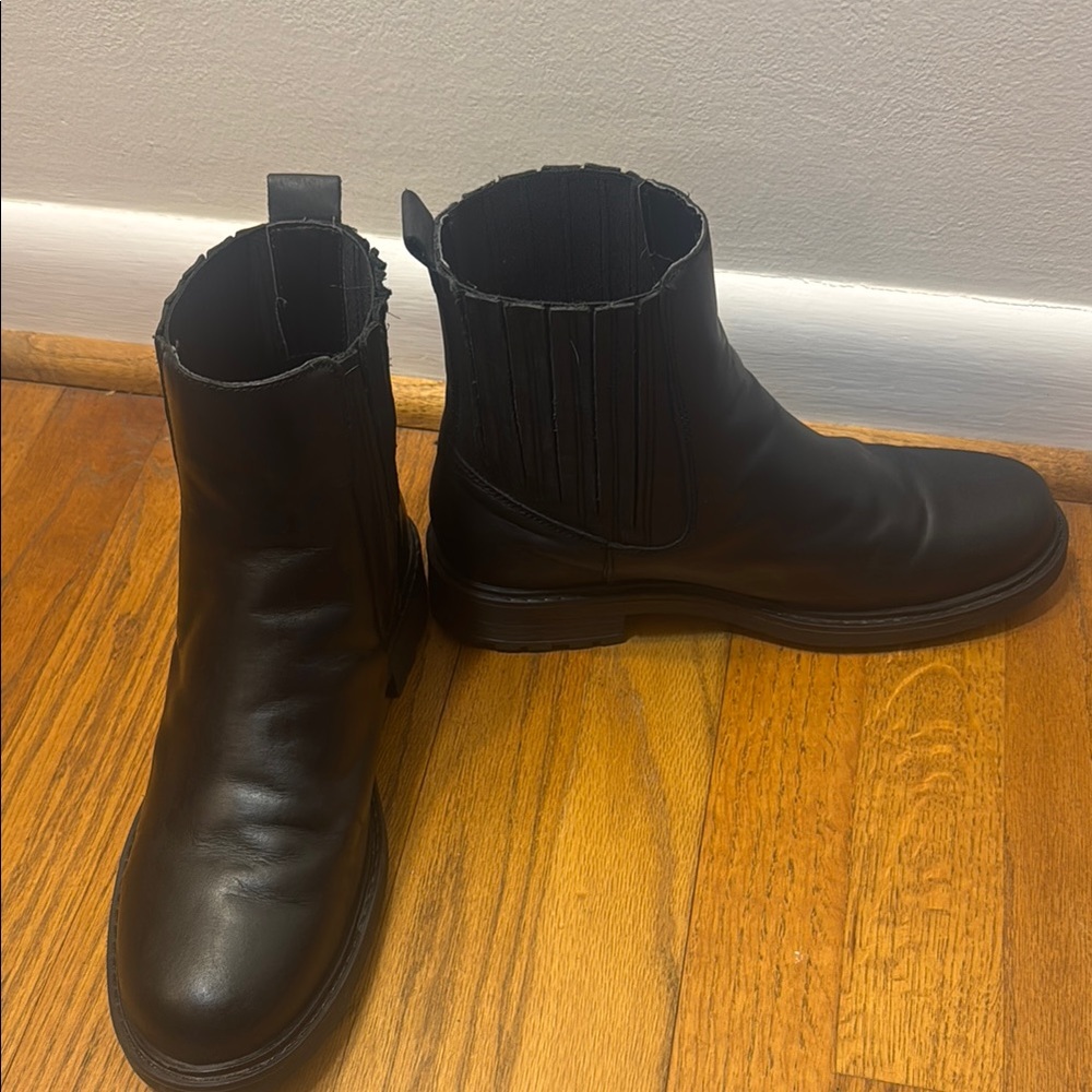 Stylish Black Leather Ankle Boots